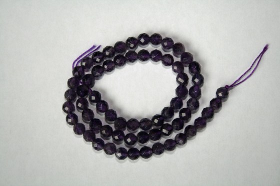 Amethyst Perlen, facettiert, 6 mm