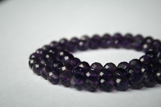 Amethyst Perlen, facettiert, 6 mm