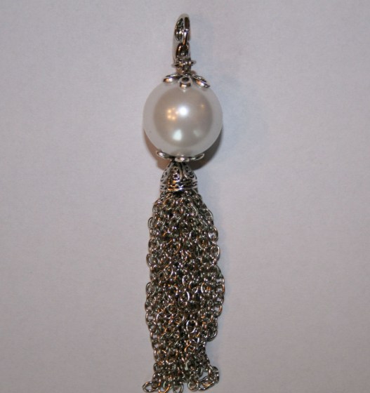 Zottelanhänger mit Perle, 10 cm