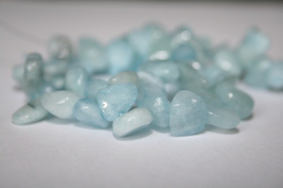 Aquamarine Chips, tropfenform