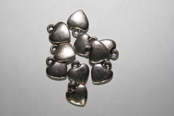 Flacher Herz Anhänger, 12 mm