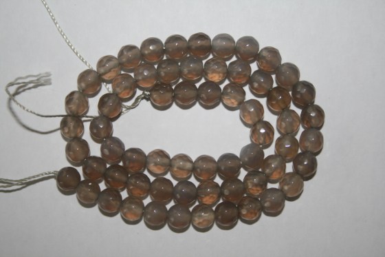 Graue Achat Perlen, 6 mm, facettiert