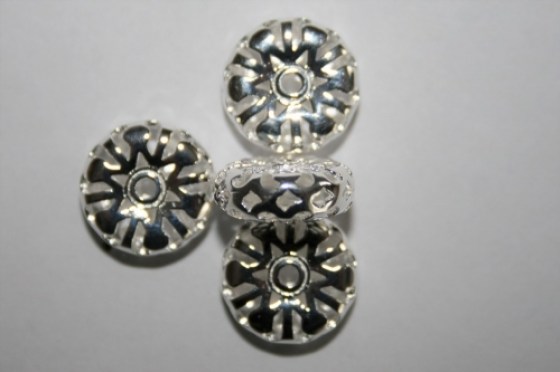 Sterling Silber Rondelle, 13 mm