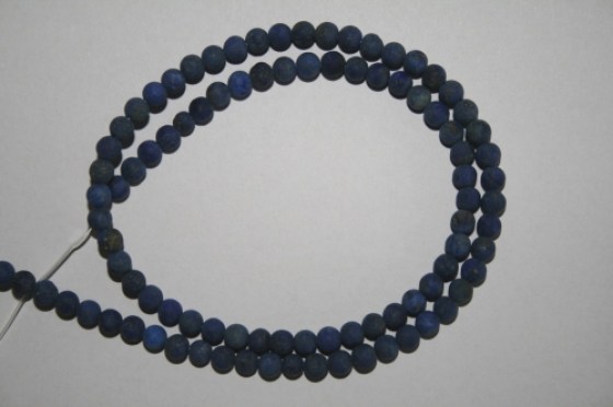 Lapis Lazuli Perlen, gefrostet, 4 mm