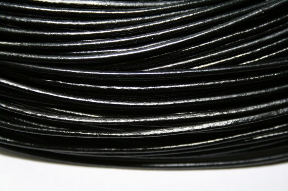 Lederband schwarz, 2 mm