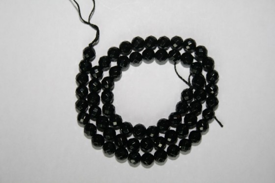 Onyx Perlen facettiert, 6 mm