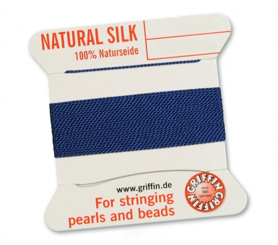 Perlenseide dunkelblau, 0,8 mm