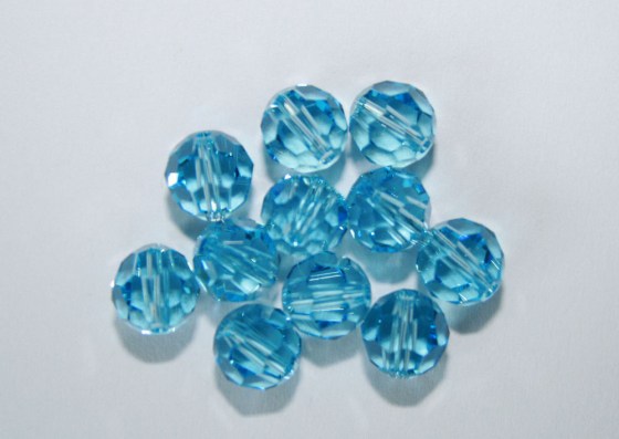 Perlen 8 mm, Aquamarin