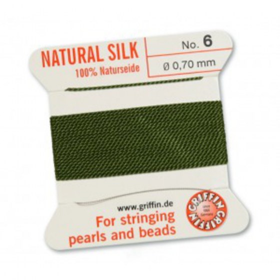 Perlenseide olive, 0,7 mm