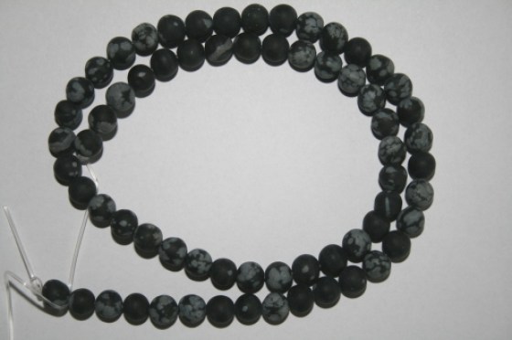 Schneeflocken Obsidian Perlen, gefrostet