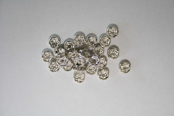 Strass Rondelle, transparent, 5 mm