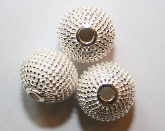 Massive Sterling Silber Perlen, 13 mm